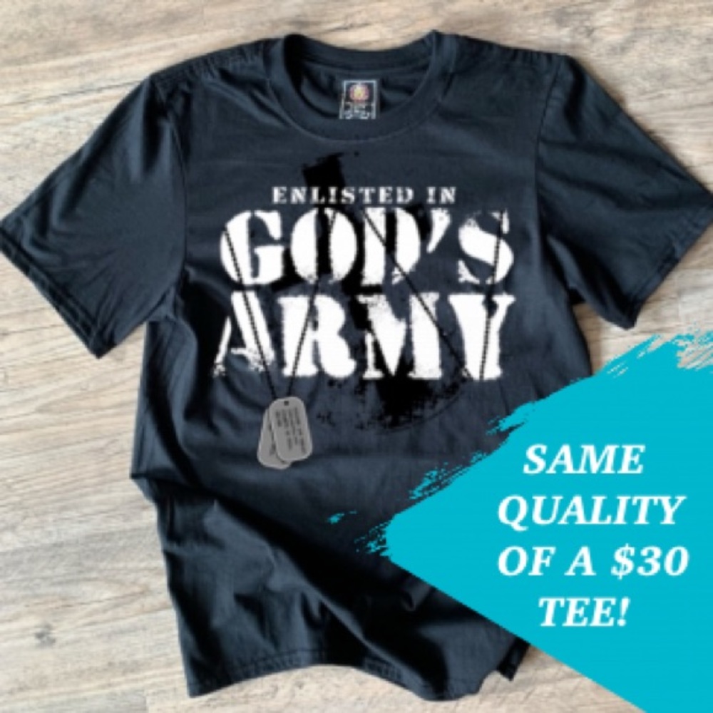Screen printed God Army unisex Tee